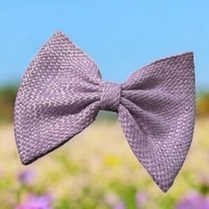 Vintage XL French Hair Bow,  Pastel Purple, Handmade in France, 5.5”